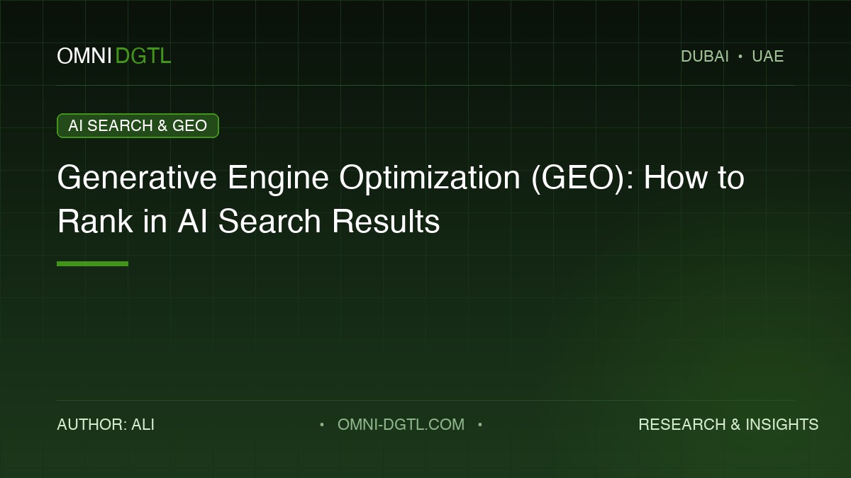 generative engine optimization guide by Omni DGTL